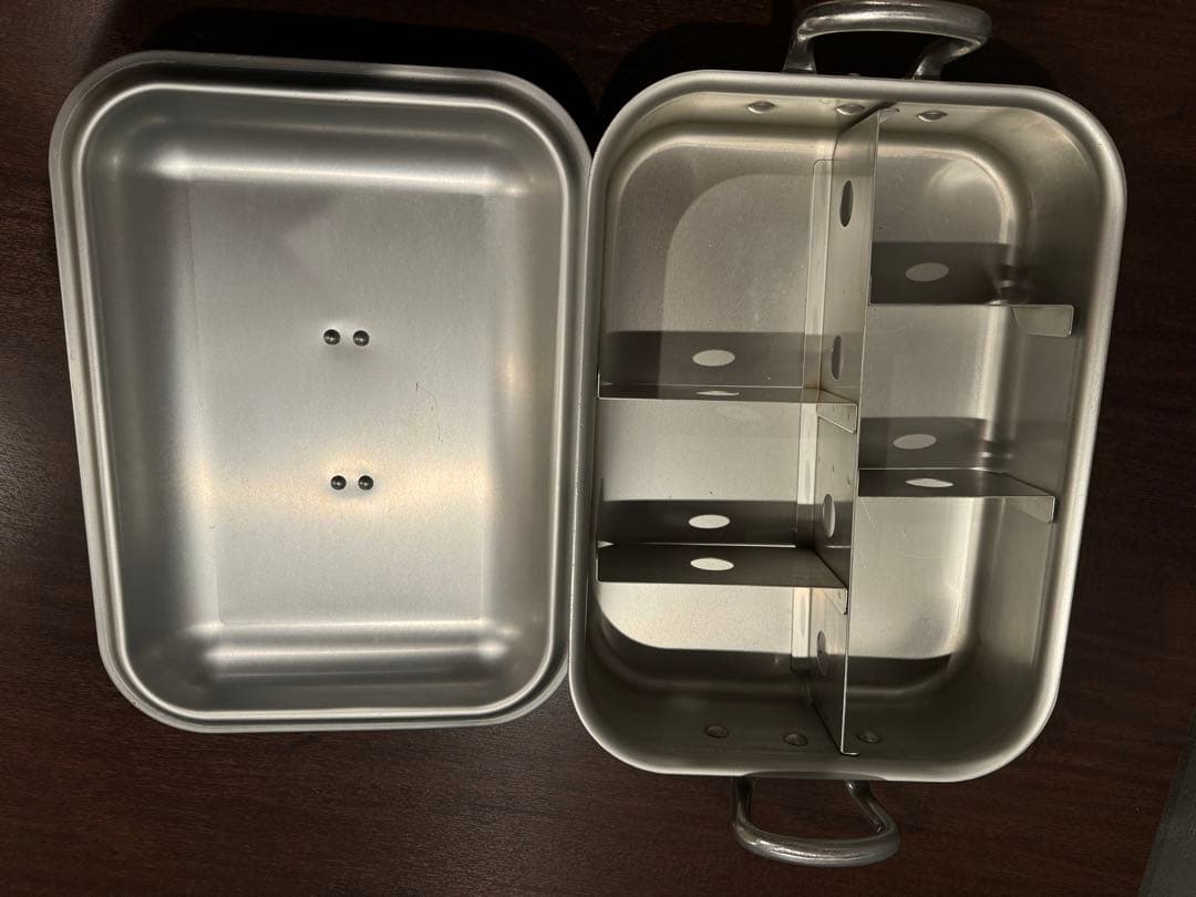 【超希少】中尾アルミ特注品　アルミおでん鍋（仕切り付き角形鍋）25cm×35cm