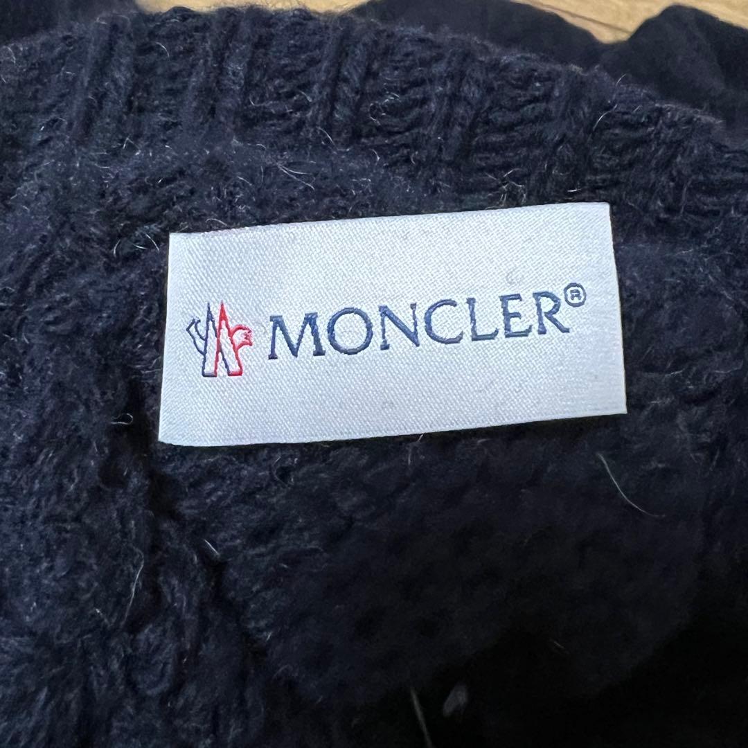 極美品 モンクレール 22AW カシミヤニット ロゴワッペン ブラック S