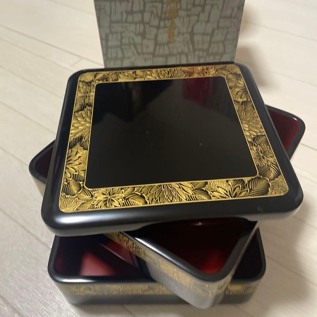 輪島塗　お重箱　　2段　運動会　 おせち　お正月