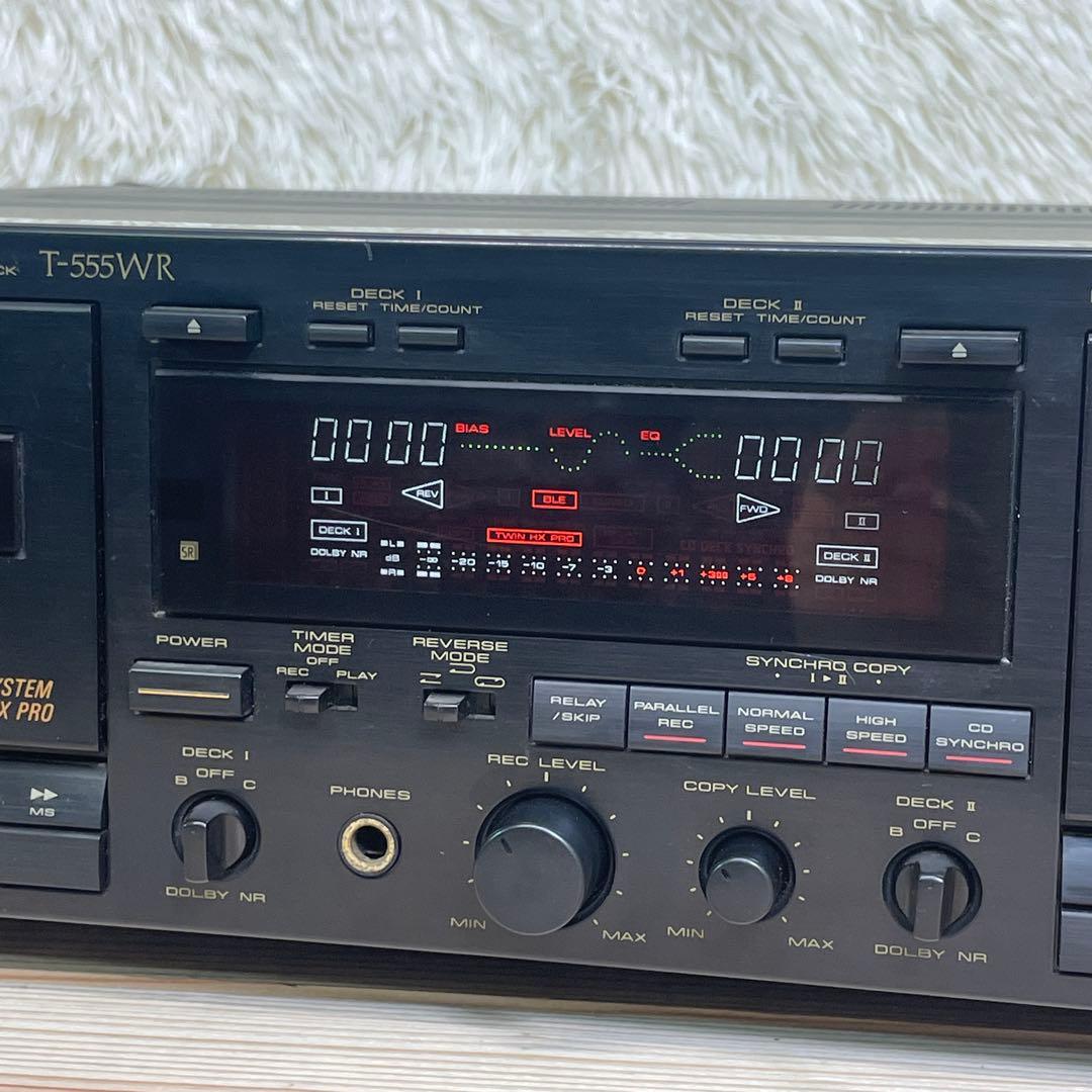 Pioneer T-555WR ダブルカセットデッキ リモコン付き