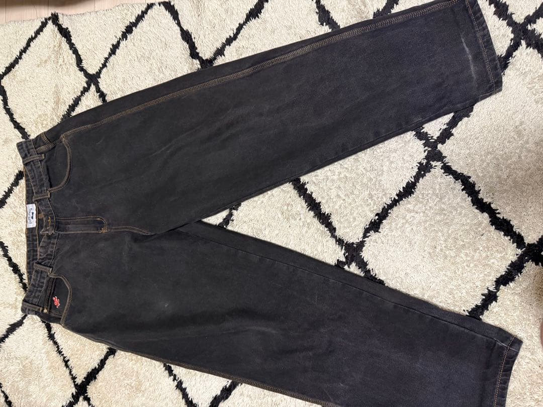 パンツ CASH ONLY BAGGY DENIM JEANS WASHED BLACK