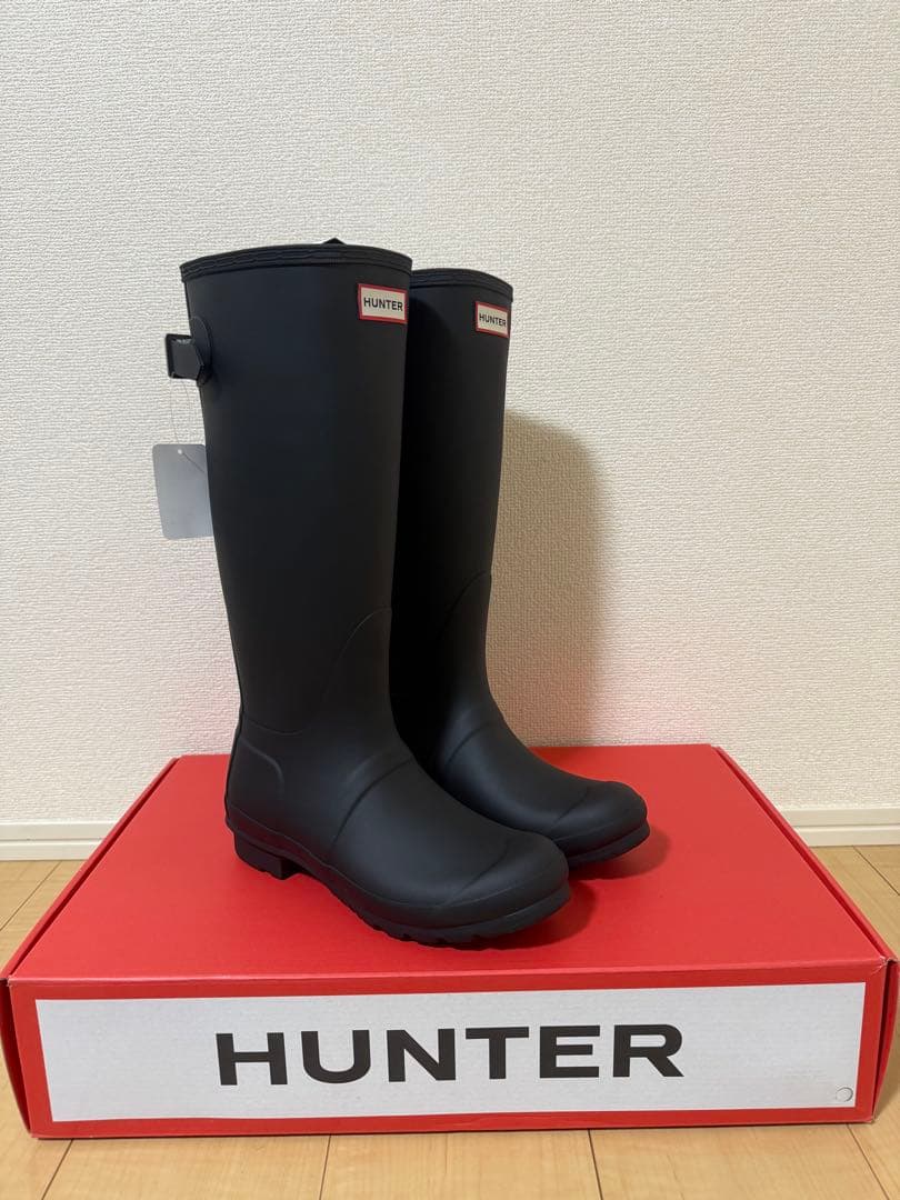 【新品・未使用】HUNTER 長靴 ブラック24cm UK5