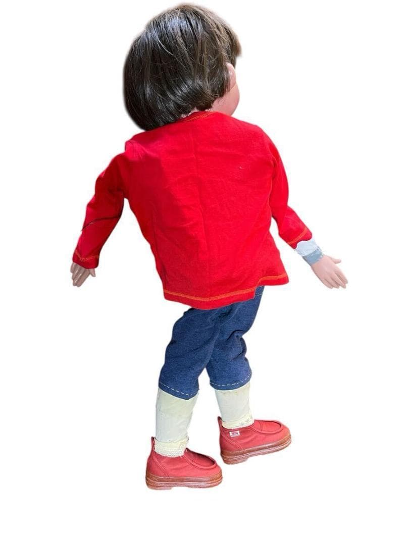 腹話術人形　腹話術　 人形 昭和レトロ　こども　約80㎝　口は可動　目は難あり