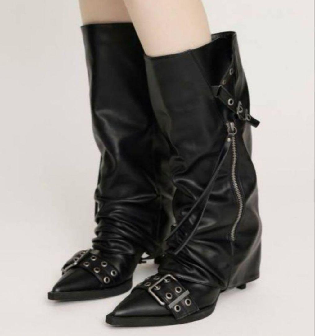 【美品】 SLY BELTED 2WAY BOOTS 23.5 ブーツ 黒