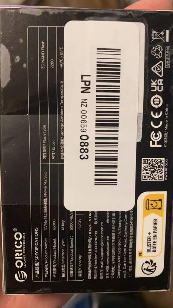 ORICO Y20M M.2 SATA SSD、4TB内蔵 SATA M.2