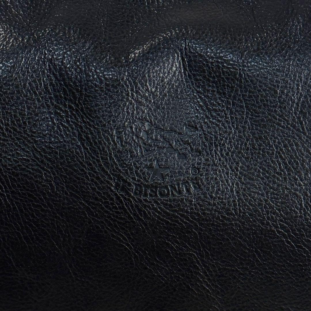 美品♡三日月♡イルビゾンテ レザー エンボスロゴ ショルダーバッグ ブラック