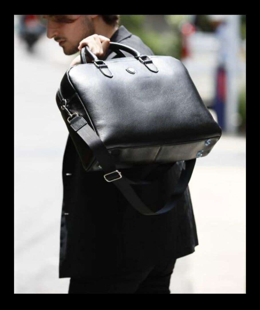 OKACHI ブリーフケース ビジネスバッグ 牛床革 ダークブラウン 未使用