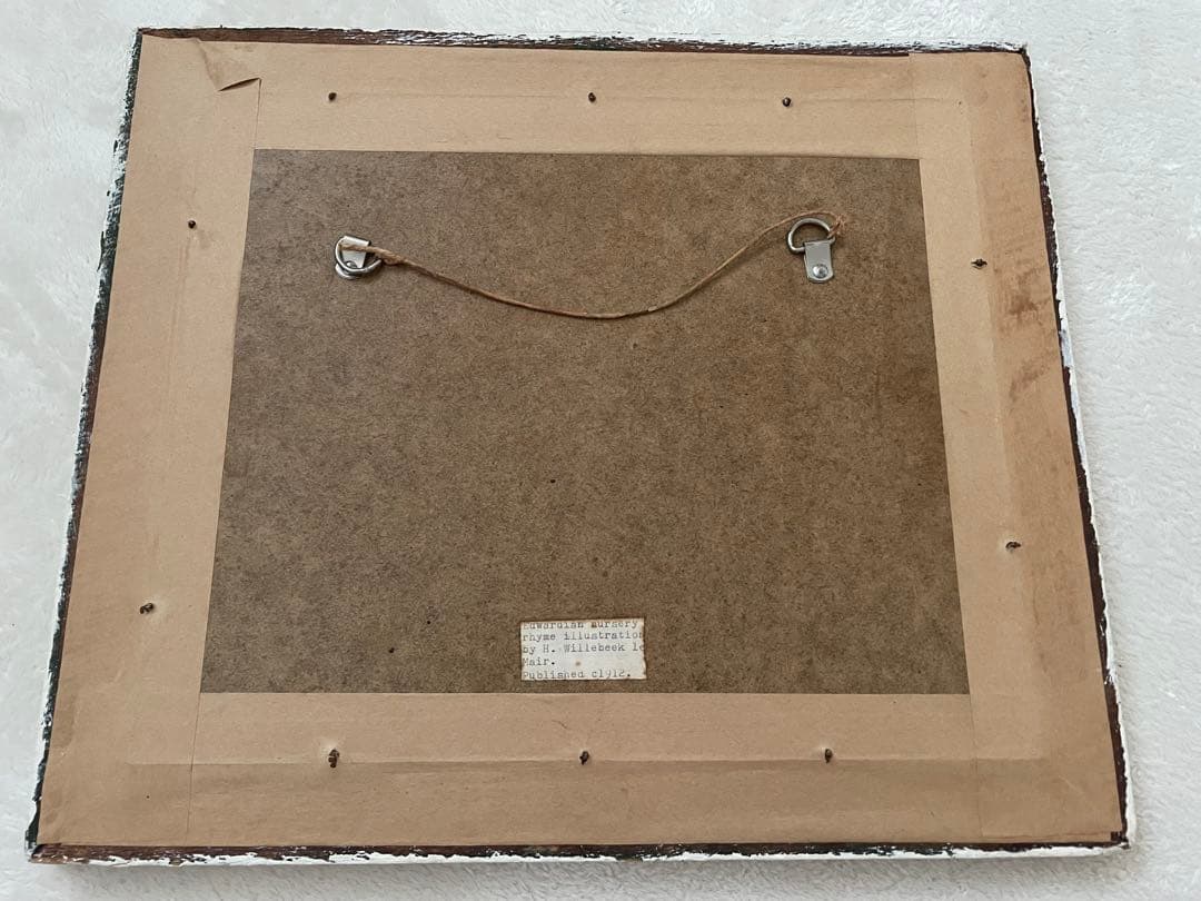 ウィルビーク ル　メール　絵本挿絵の額装品　アンティーク　初版　シャビーシック