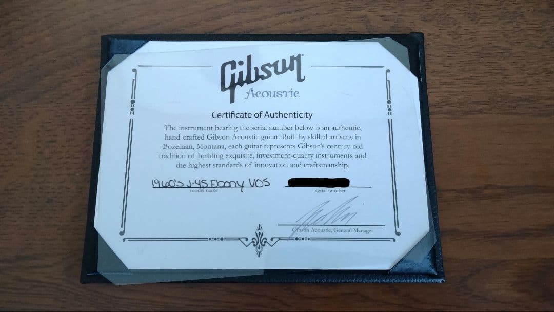 ギター Gibson 1960's J-45 Ebony VOS