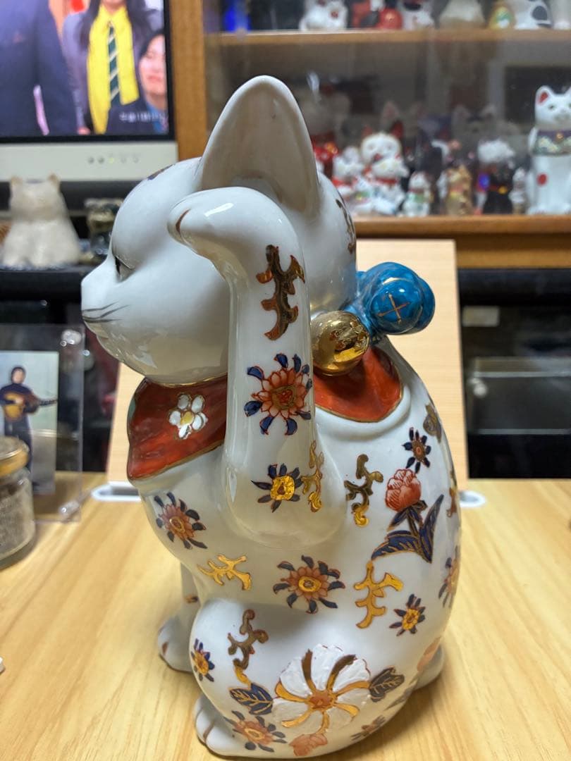 伊万里焼 招き猫 アンティーク 左手上げ 美品