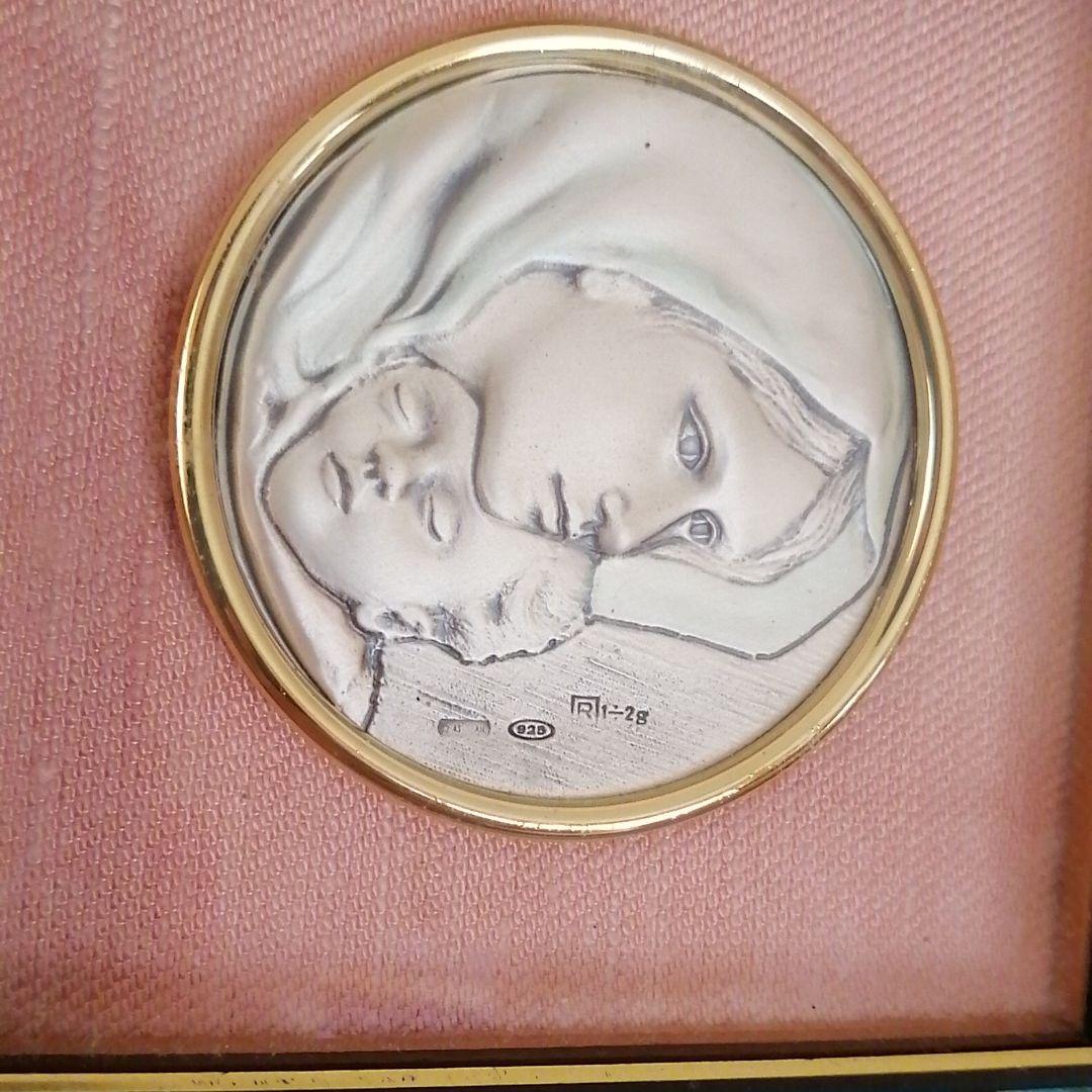 【フランス　アンティーク】シルバー　マリア　イエス　メダイ　フォトフレーム