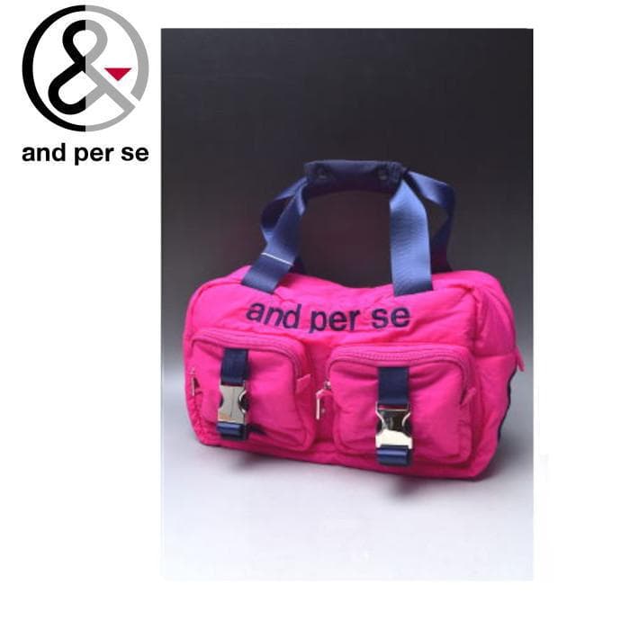 新品 and per se アンパスィ 中綿 カートバッグ ピンク