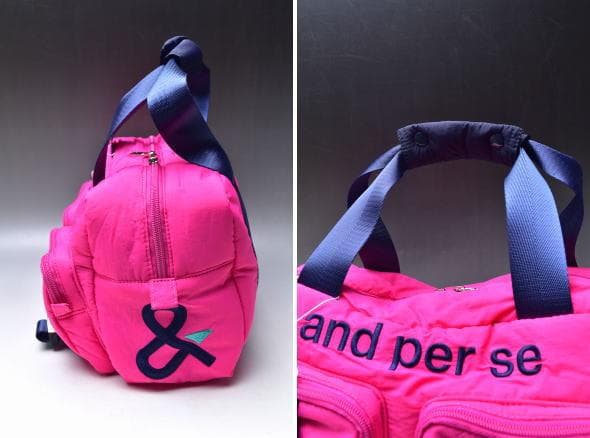 新品 and per se アンパスィ 中綿 カートバッグ ピンク
