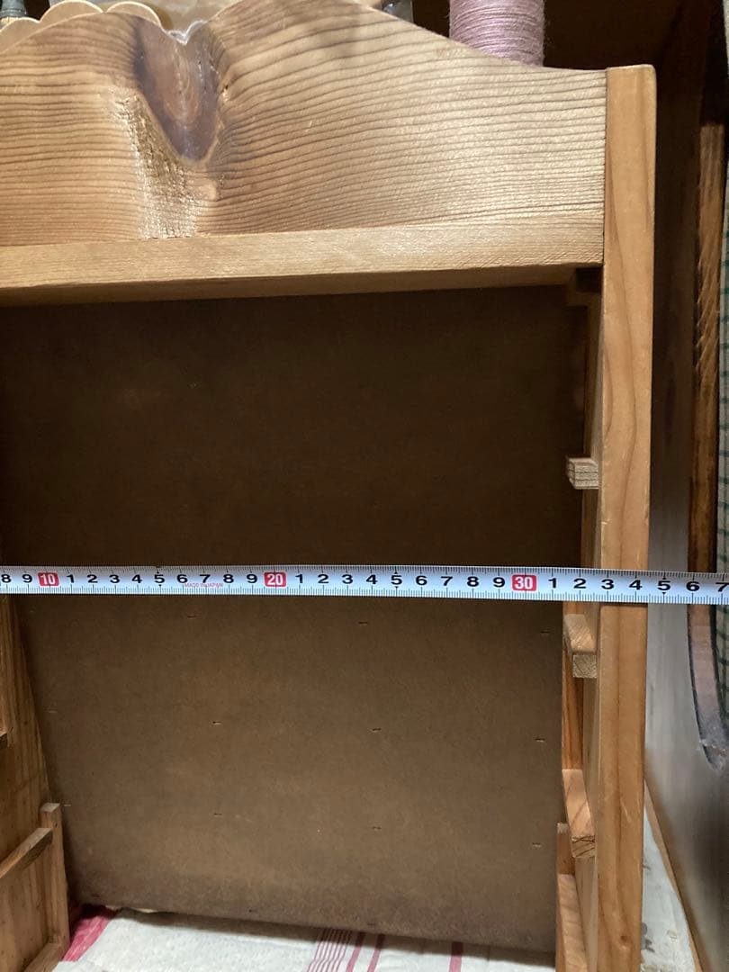 カントリー雑貨　アンファン雑貨　木製飾り棚　裁縫棚