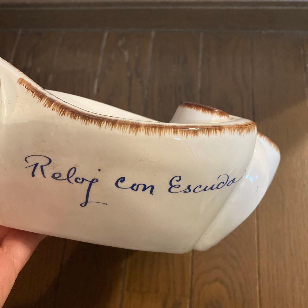 花柄陶器製壁掛け時計