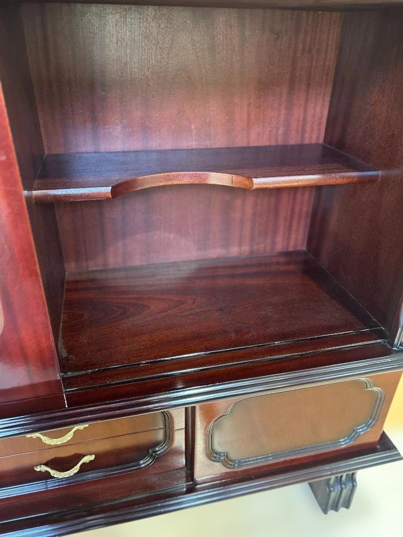 アンティーク　御影 ガラス扉付き　キャビネット・ショーケース