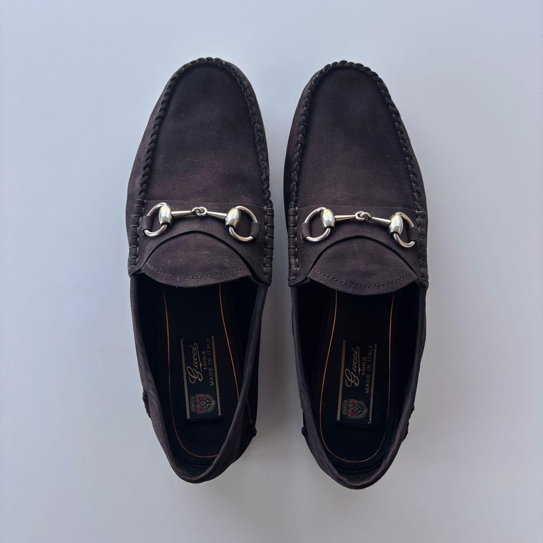 【新品未使用】GUCCI スエードローファーブラック 7