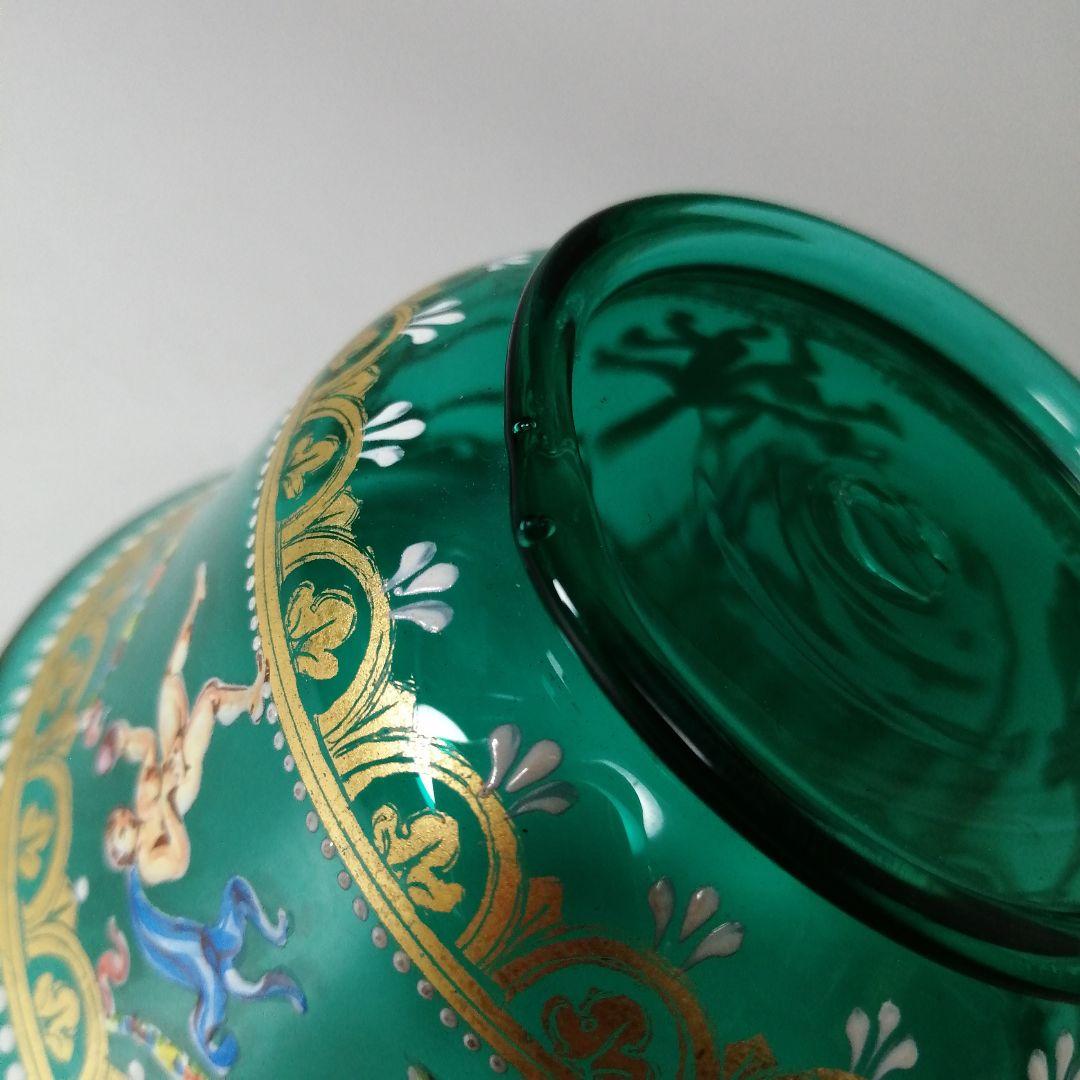 イタリア　ベネチアングラス　ヴェネツィア　ムラノ　エナメル彩　金彩　皿　ボウル