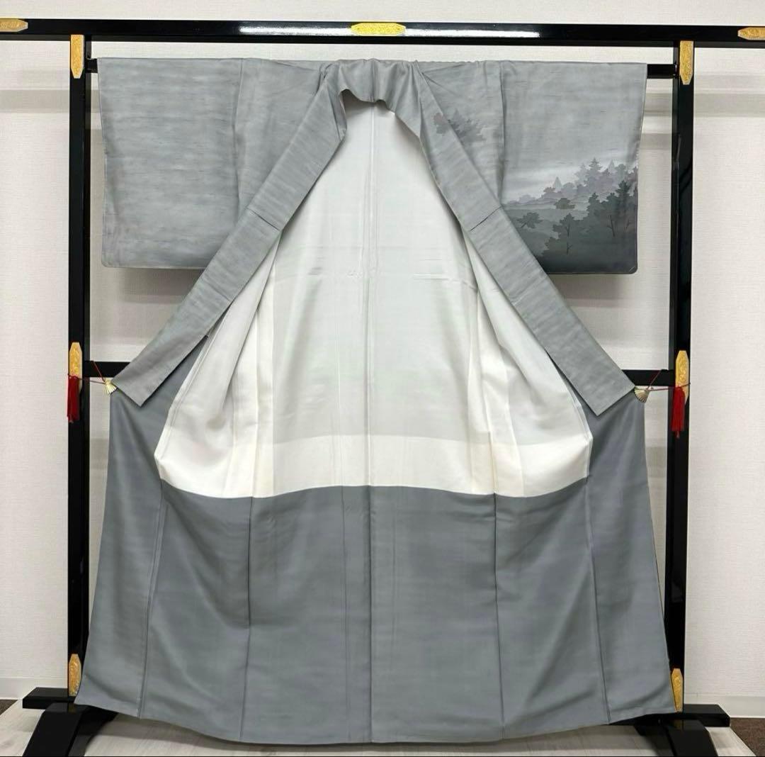 ら*ん様 本場 牛首紬 白山工房 訪問着 着物 正絹 証紙付き 袷 広衿 RK-