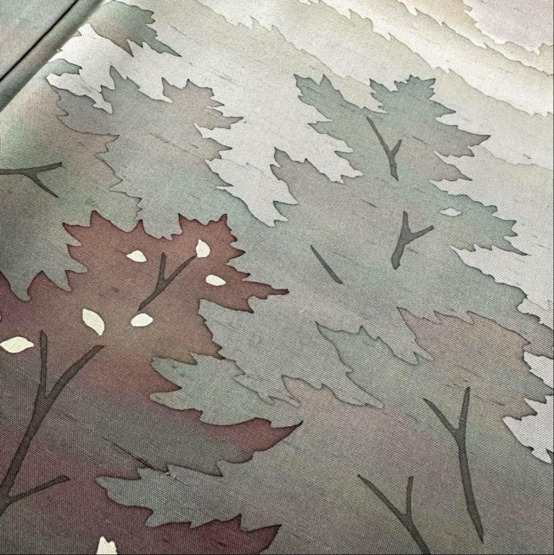 ら*ん様 本場 牛首紬 白山工房 訪問着 着物 正絹 証紙付き 袷 広衿 RK-