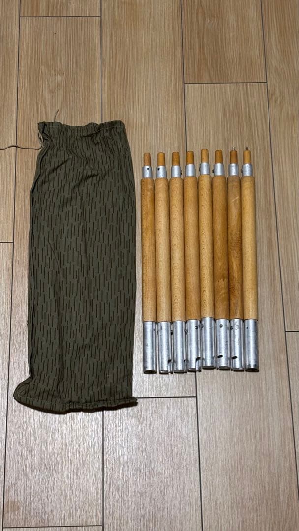 バンドックソロベースex サンドベージュ 2又ポール　軍幕ポール　セット