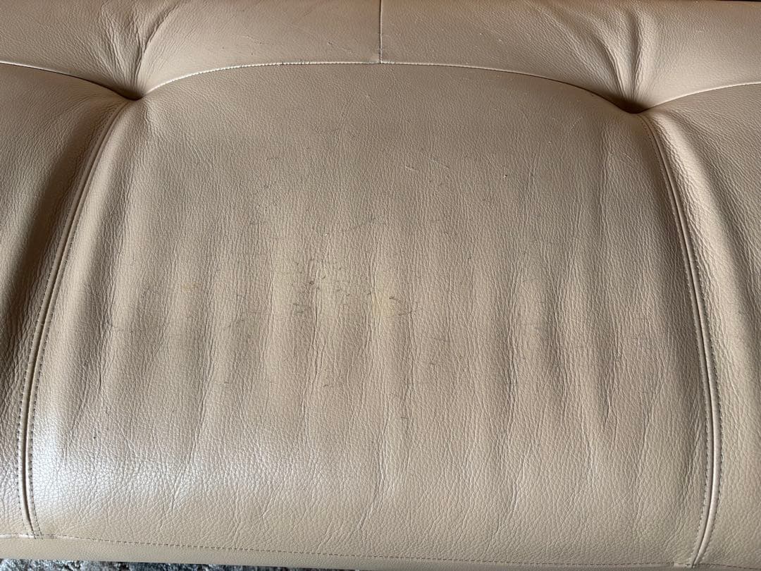 【送料込】カリモク 本革 レザー ハイバック3人掛 トリプル ソファ 木肘