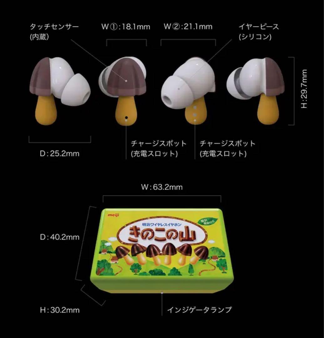 【限定品】明治 きのこの山・ワイヤレスイヤホン