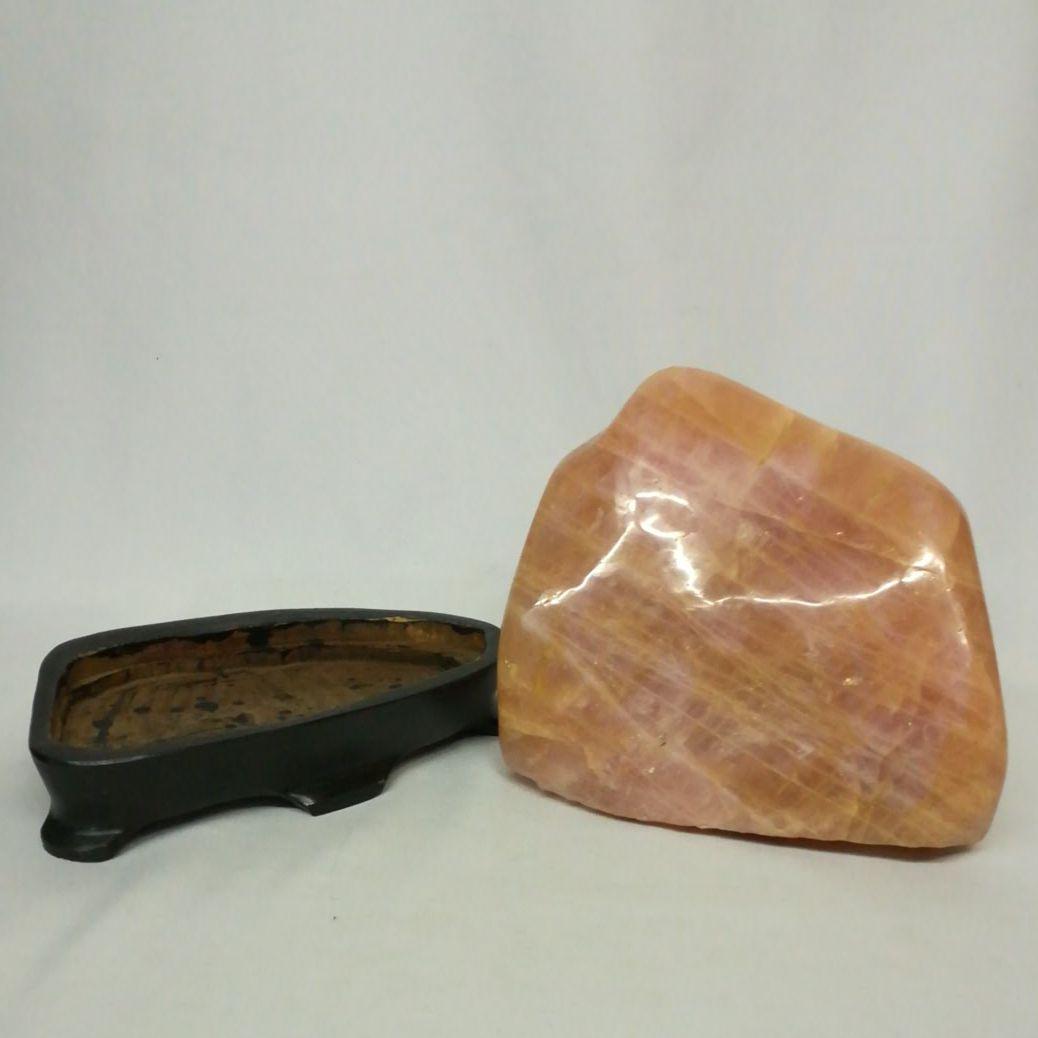 天然石　原石　置物　台座付