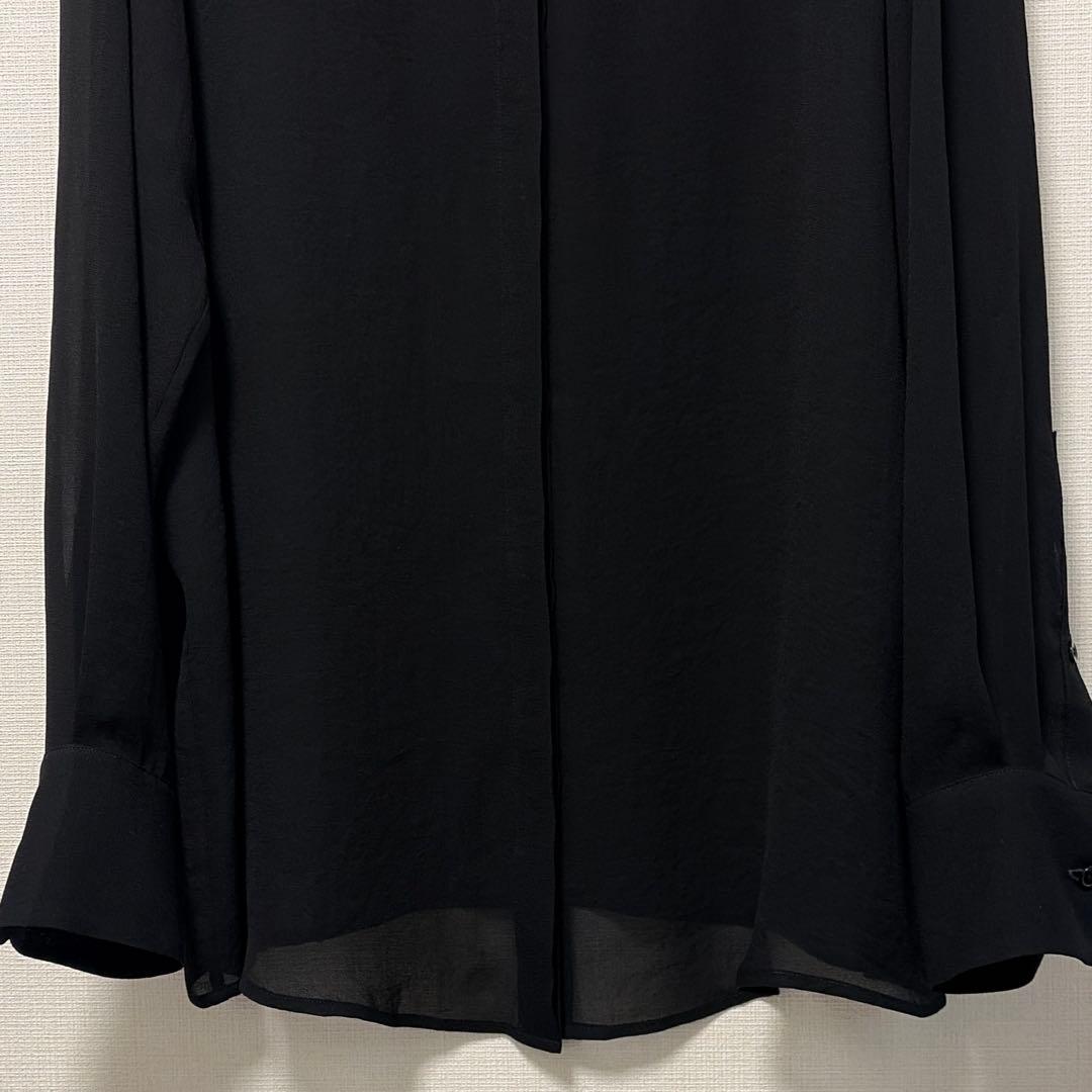美品 muse de deuxieme classe トリアセシフォンシャツ 黒