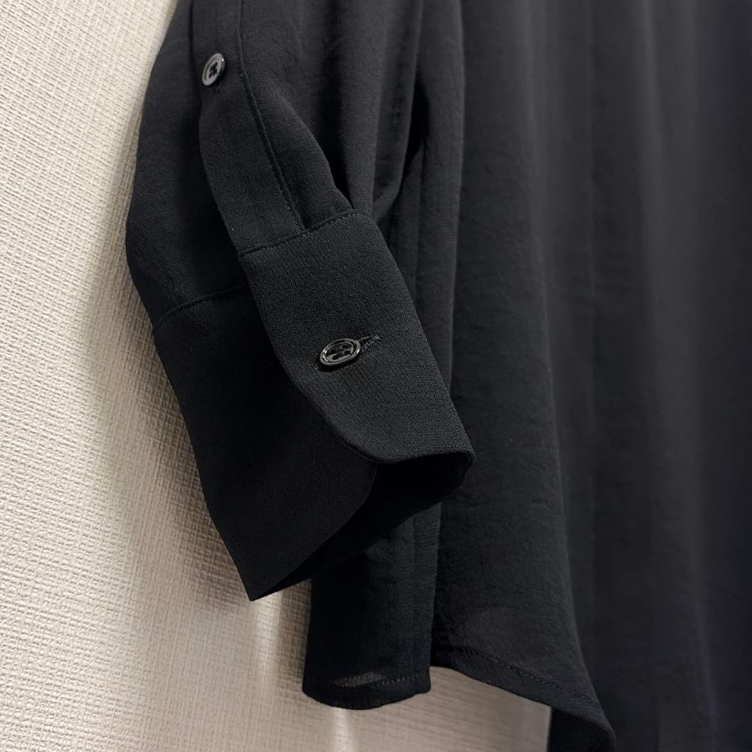 美品 muse de deuxieme classe トリアセシフォンシャツ 黒