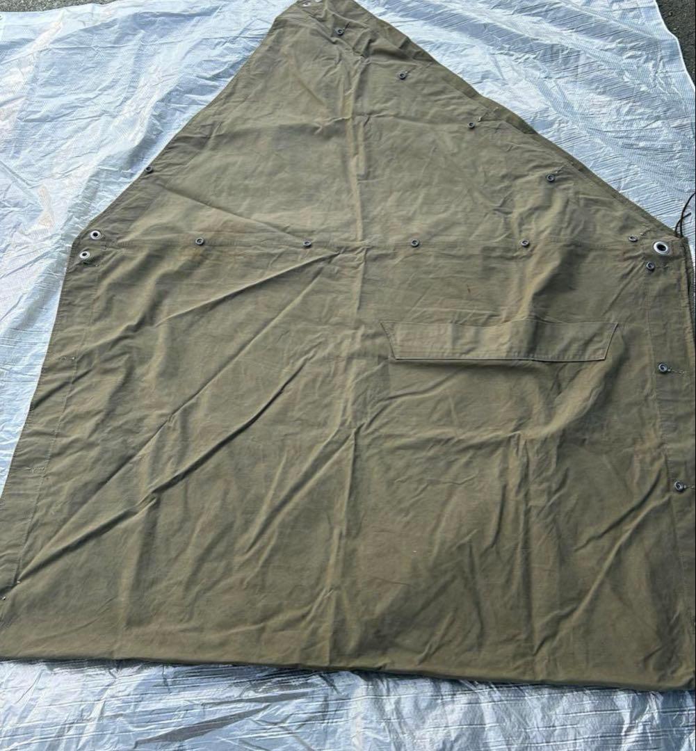 西ドイツ　パップテント　軍幕　シェルターハーフ　2枚セット　ODカラー