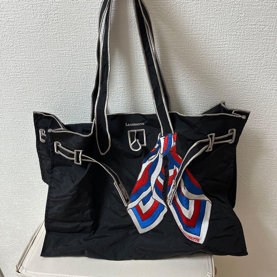 LA COUSETTE ラクゼット クラシックエコバック￼ ブラック　Lサイズ