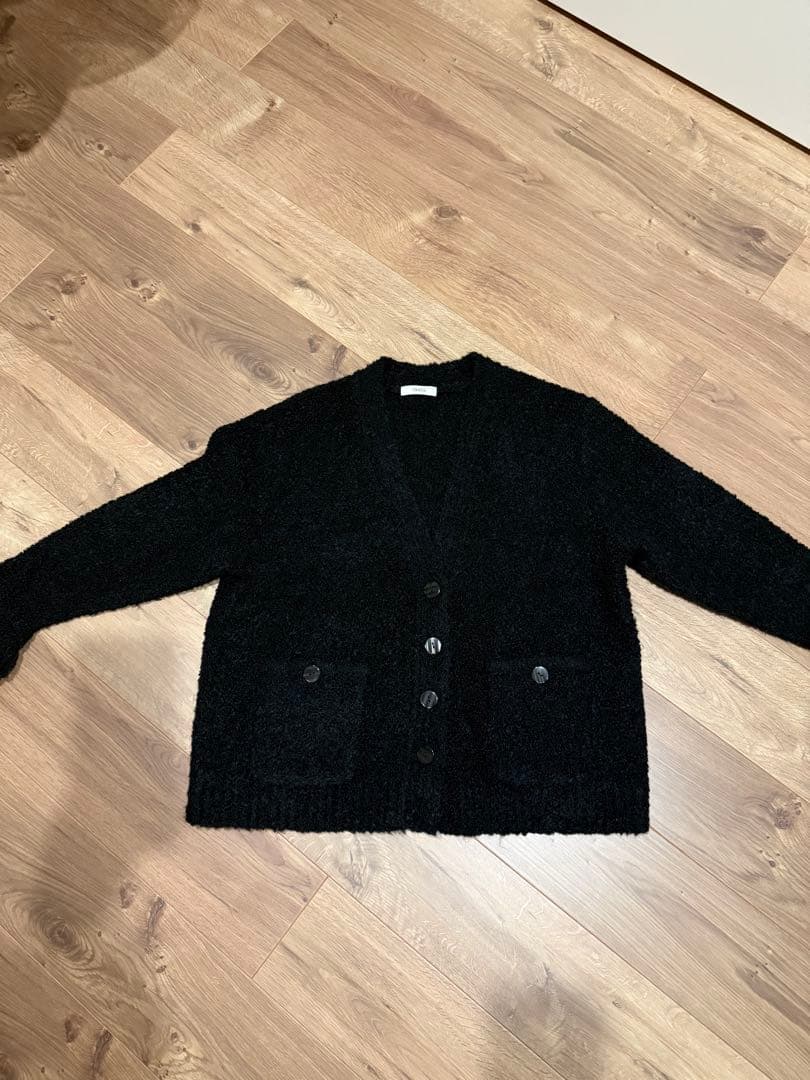 OHGA ブラック ニットカーディガン 長袖