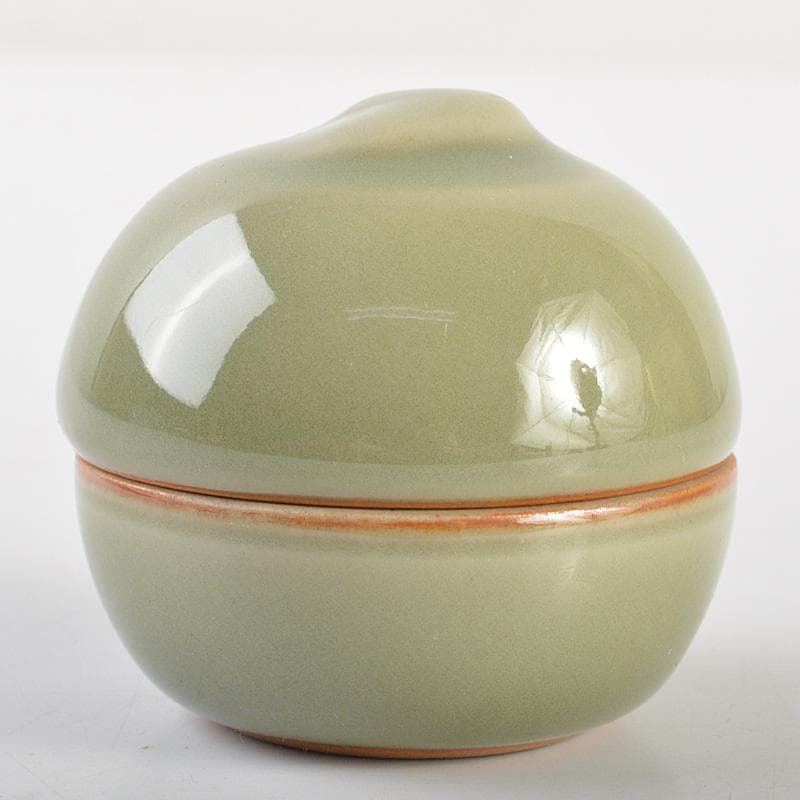 茶道具　諏訪蘇山作　青磁　牛　香合　共箱　M　R7261