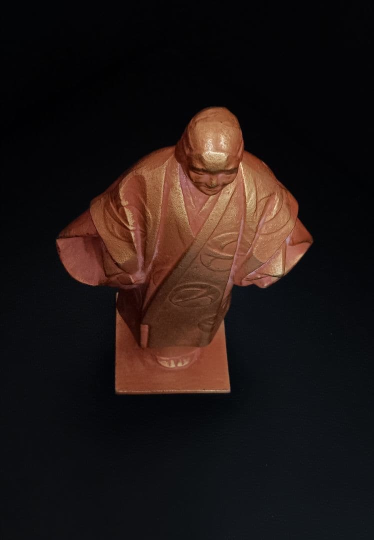 【超希少・署名入り】 sotaro saegusa 作 人物像 銅像風置物 ペア