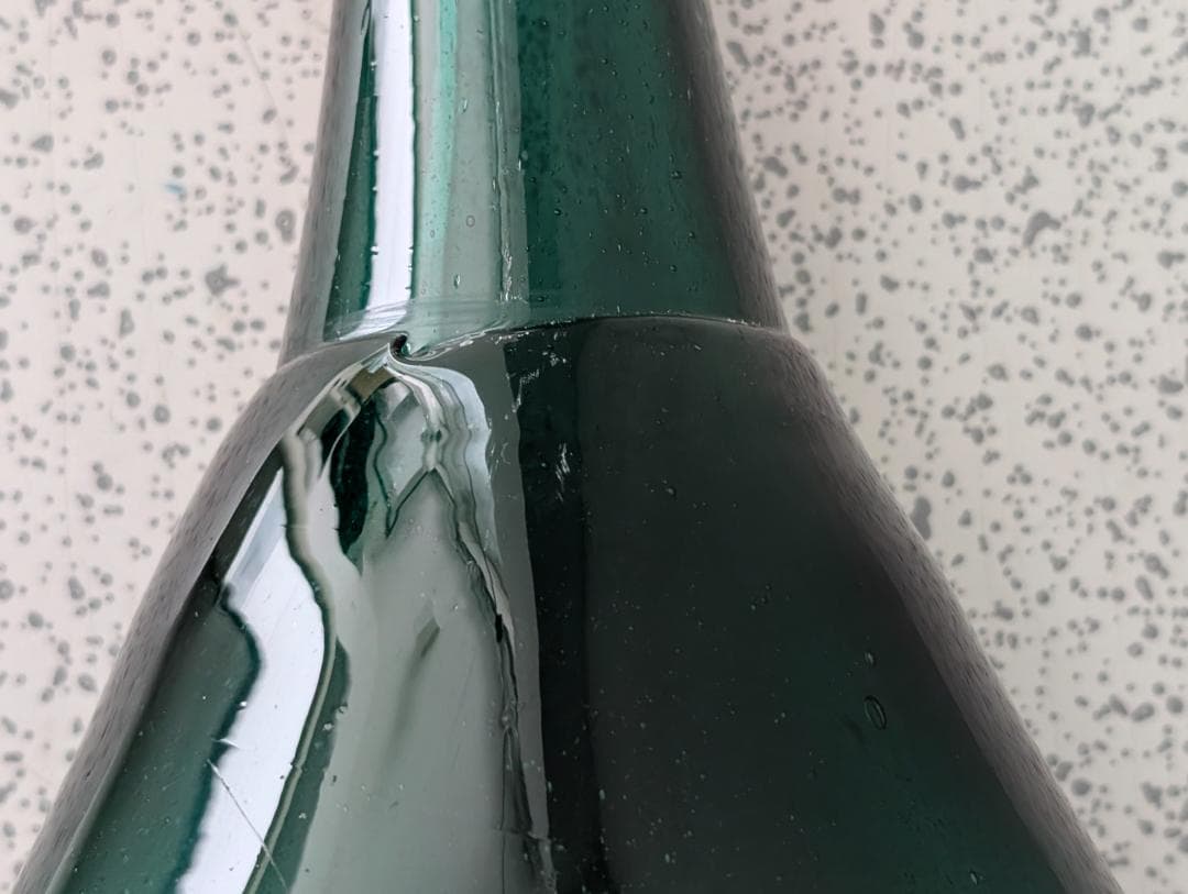 倉敷ガラス 小谷眞三 被せ 花入れ フラワーベース 角瓶 工藝 h31㎝