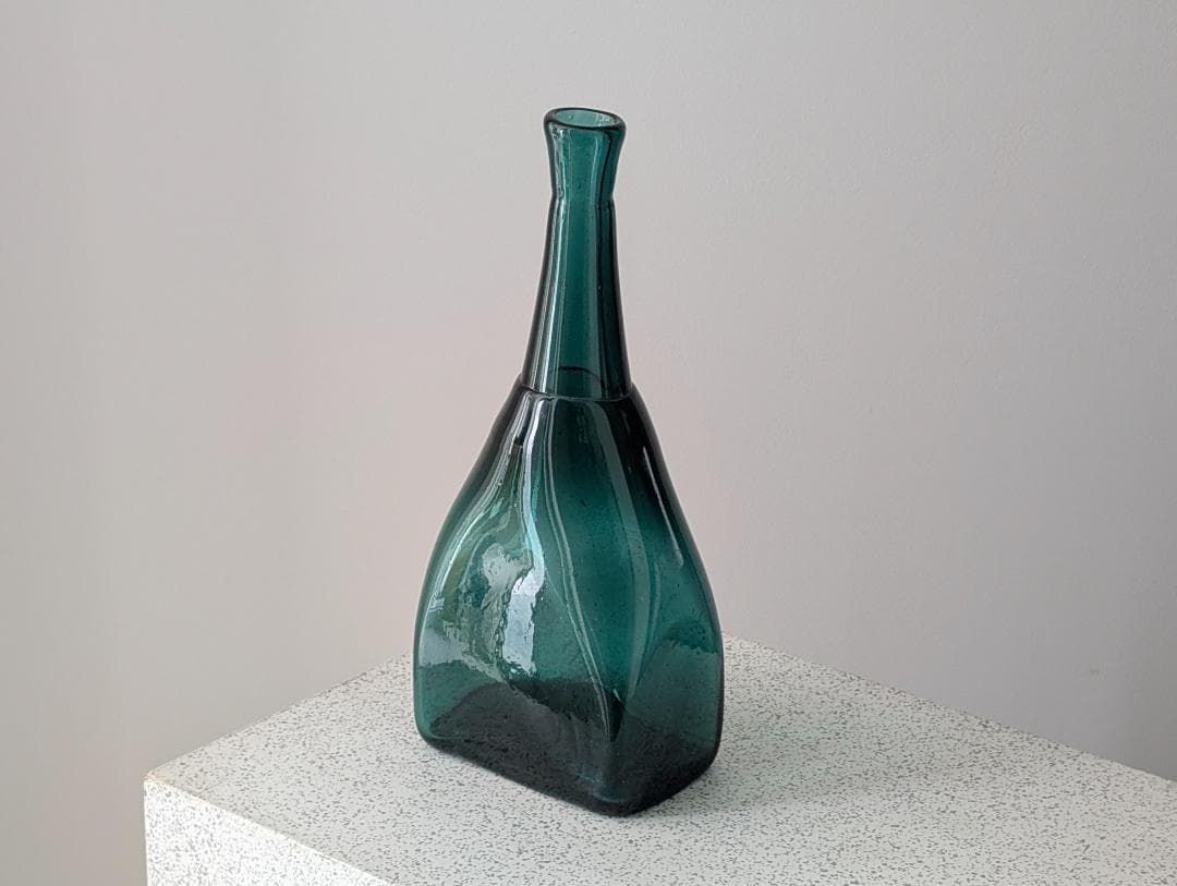 倉敷ガラス 小谷眞三 被せ 花入れ フラワーベース 角瓶 工藝 h31㎝