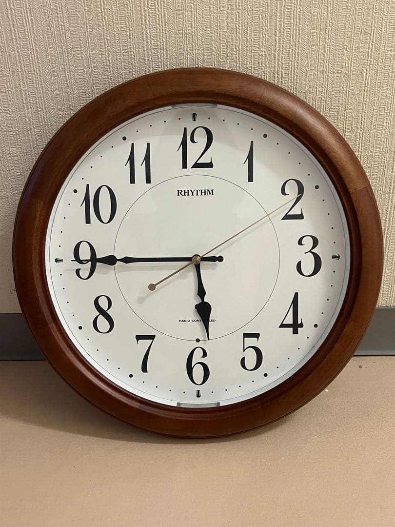RHYTHM 木製掛時計 直径約30cm