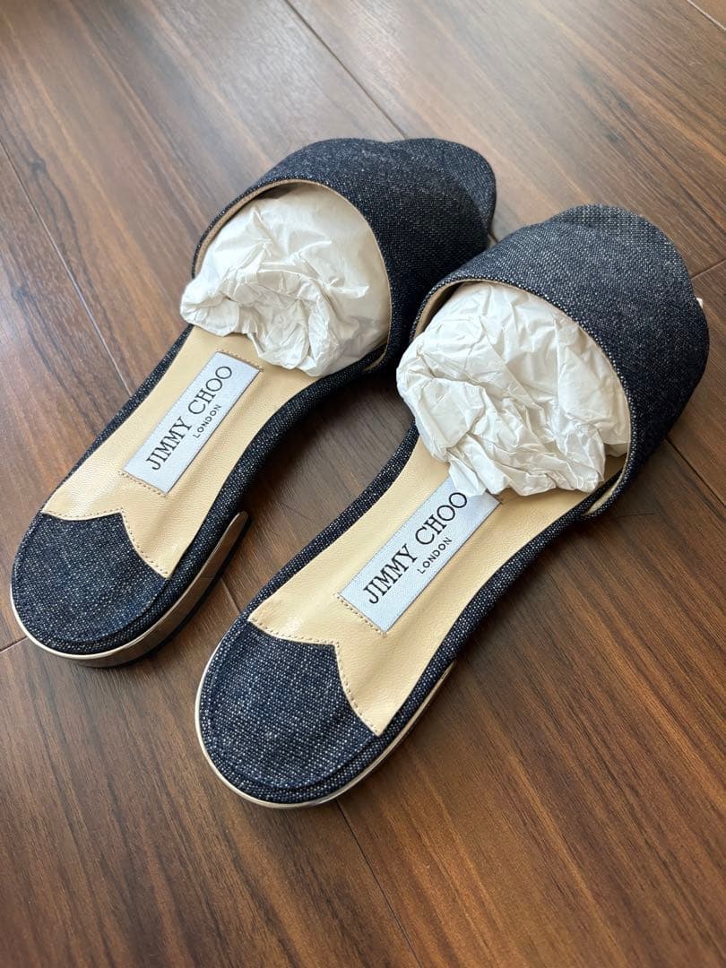 【h111e】 極美品✨ジミーチュウ ミュール36.5 デニム