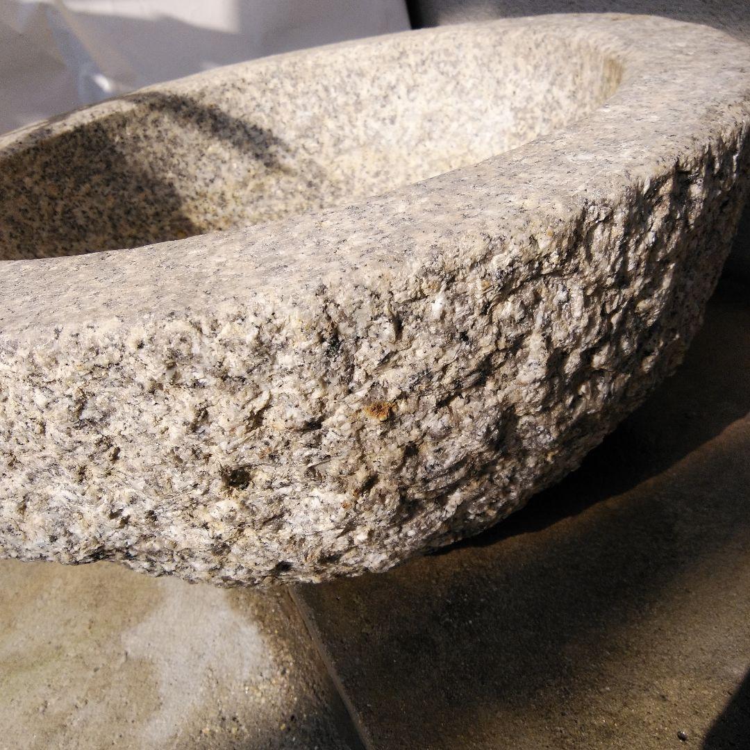 餅つき 石臼 御影石 鉢形 餅臼 二升用 本格派タイプの餅つき石臼