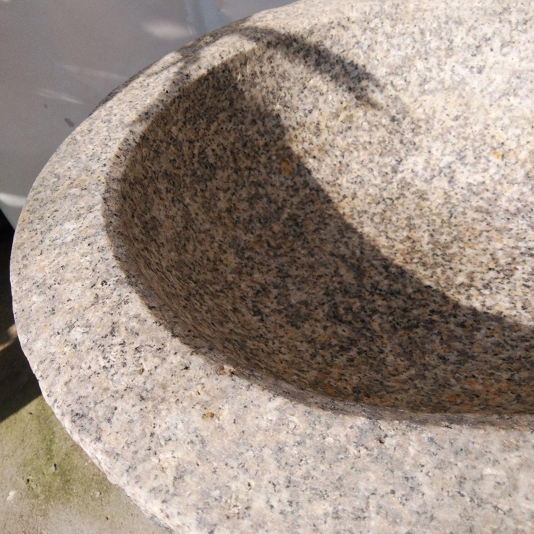 餅つき 石臼 御影石 鉢形 餅臼 二升用 本格派タイプの餅つき石臼