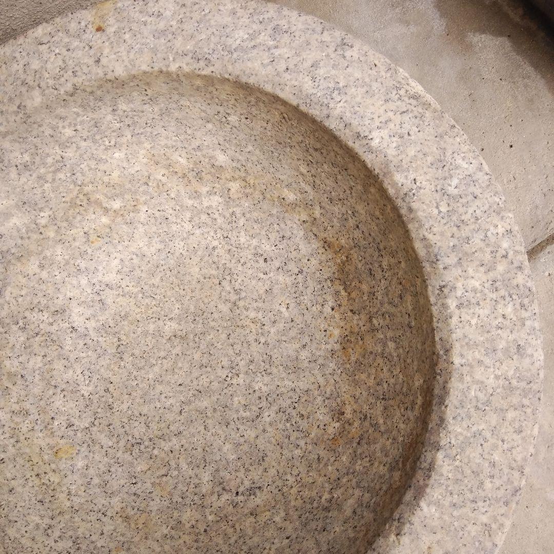 餅つき 石臼 御影石 鉢形 餅臼 二升用 本格派タイプの餅つき石臼