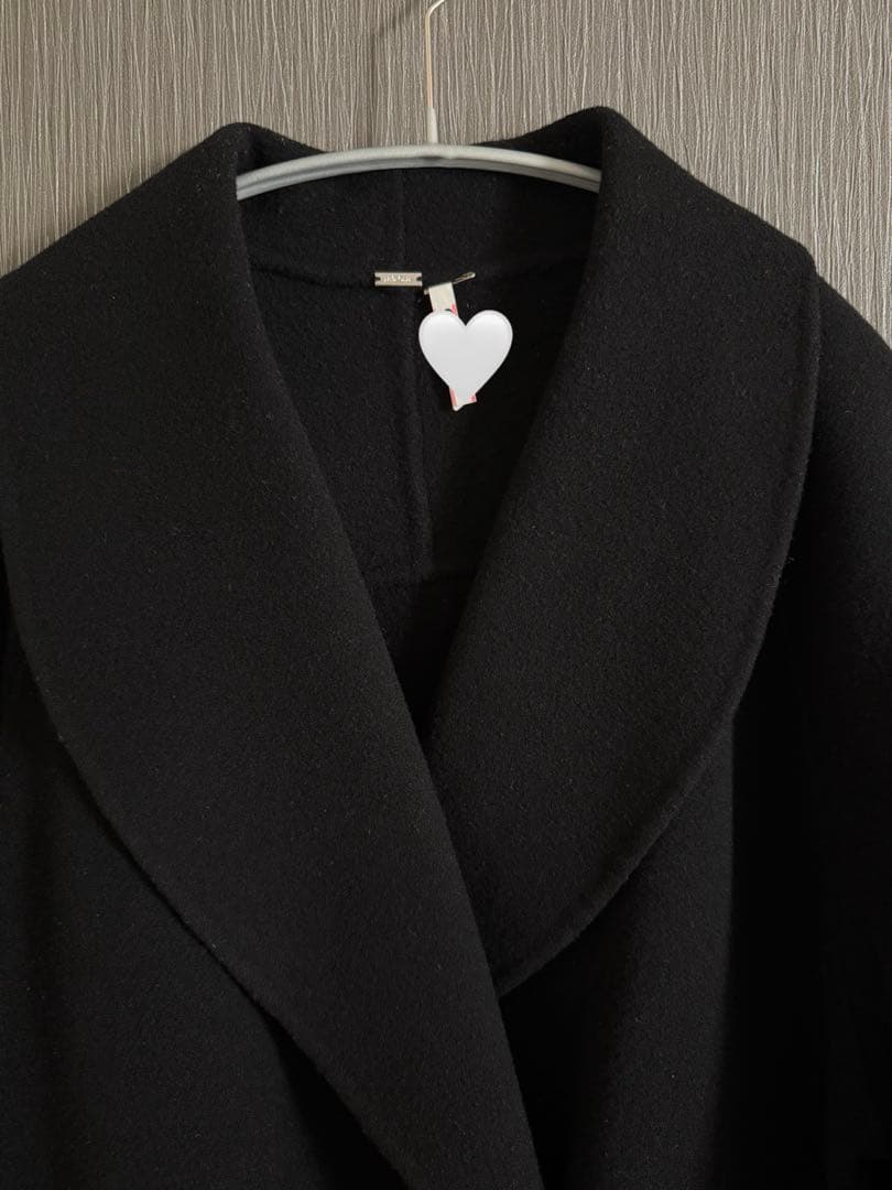 Mila Owen ミラオーウェン 接結ハーフ丈Aラインコート ブラック