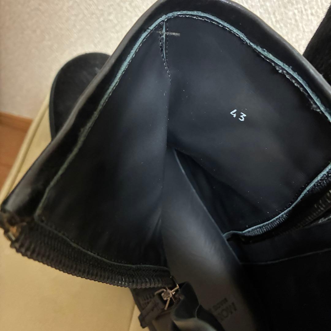 MONCLER ハラコレザーブーツ サイドジップ