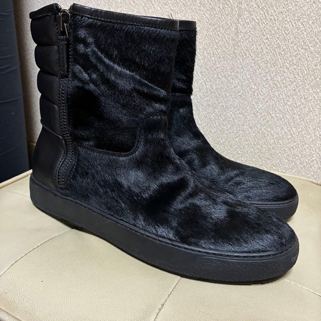 MONCLER ハラコレザーブーツ サイドジップ