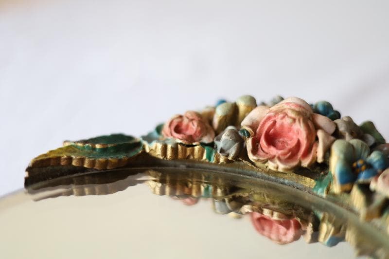 アンティーク　バーボラミラー