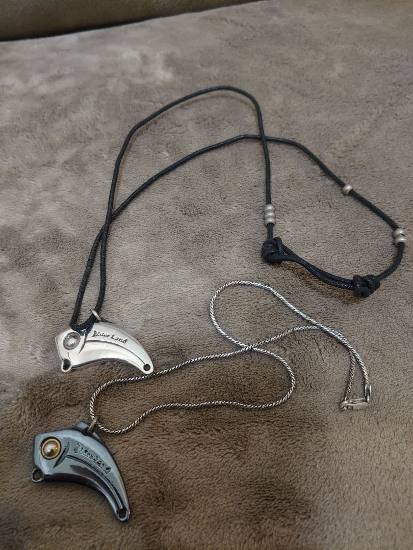 美品 希少 村田基 着用 ウォーターランド シルバーネックレス 釣り