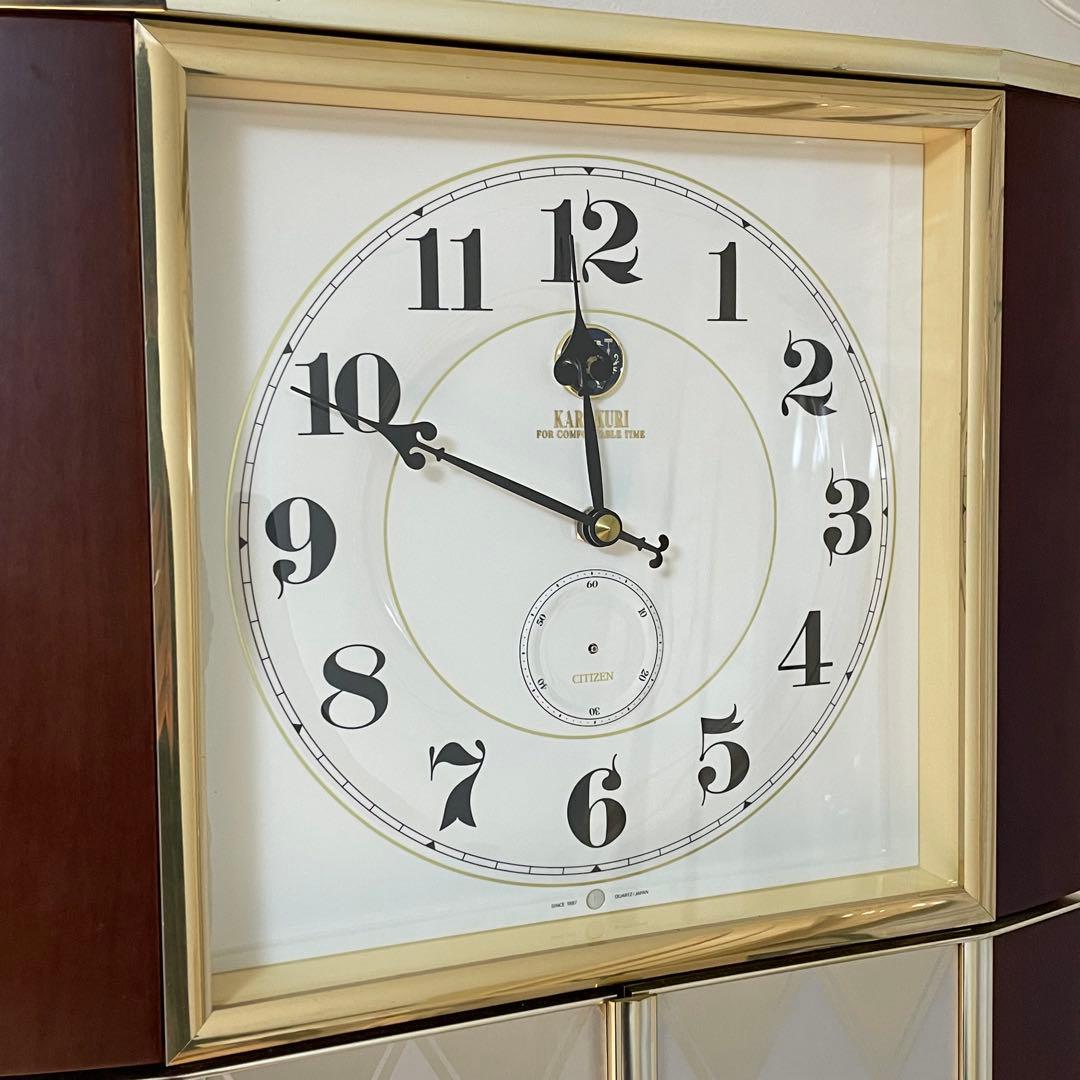 カ*ズ様 完動品 シチズン KARAKURI からくり時計 掛け時計