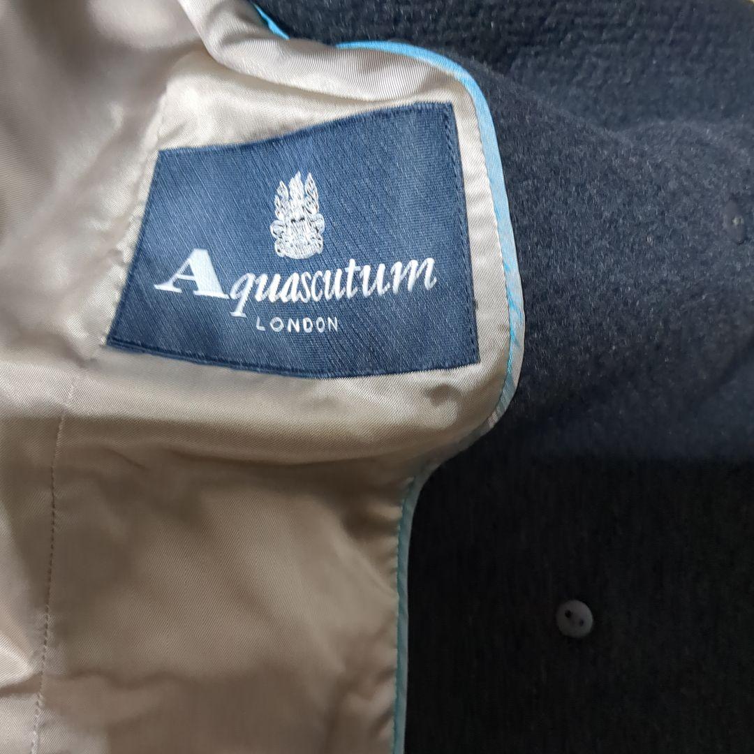 アンゴラ50%　Lサイズ アクアスキュータムロンドンPコート黒　日本製