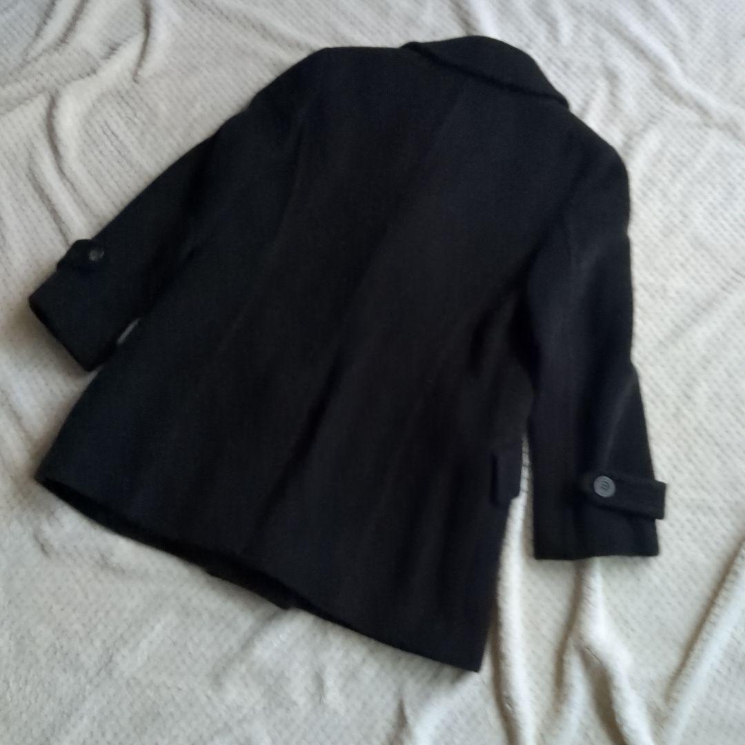 アンゴラ50%　Lサイズ アクアスキュータムロンドンPコート黒　日本製